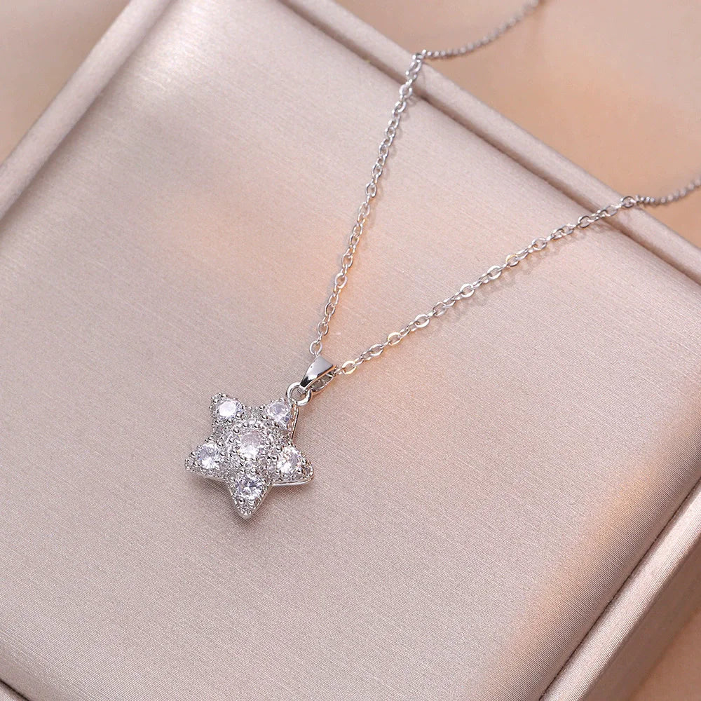 Colar Judaico Magen Estrela de David Prata Mulheres Cristal Israel Joalharia Judaica Hebraica Aço Inoxidável Hanukkah Pendentes
