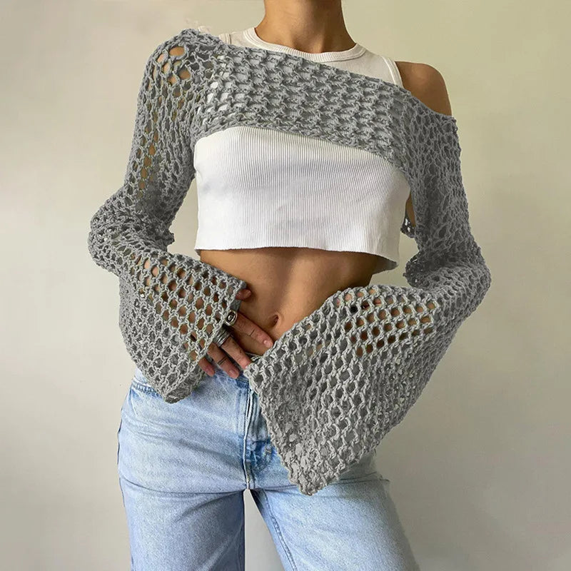 Fishnet Flare Sweater