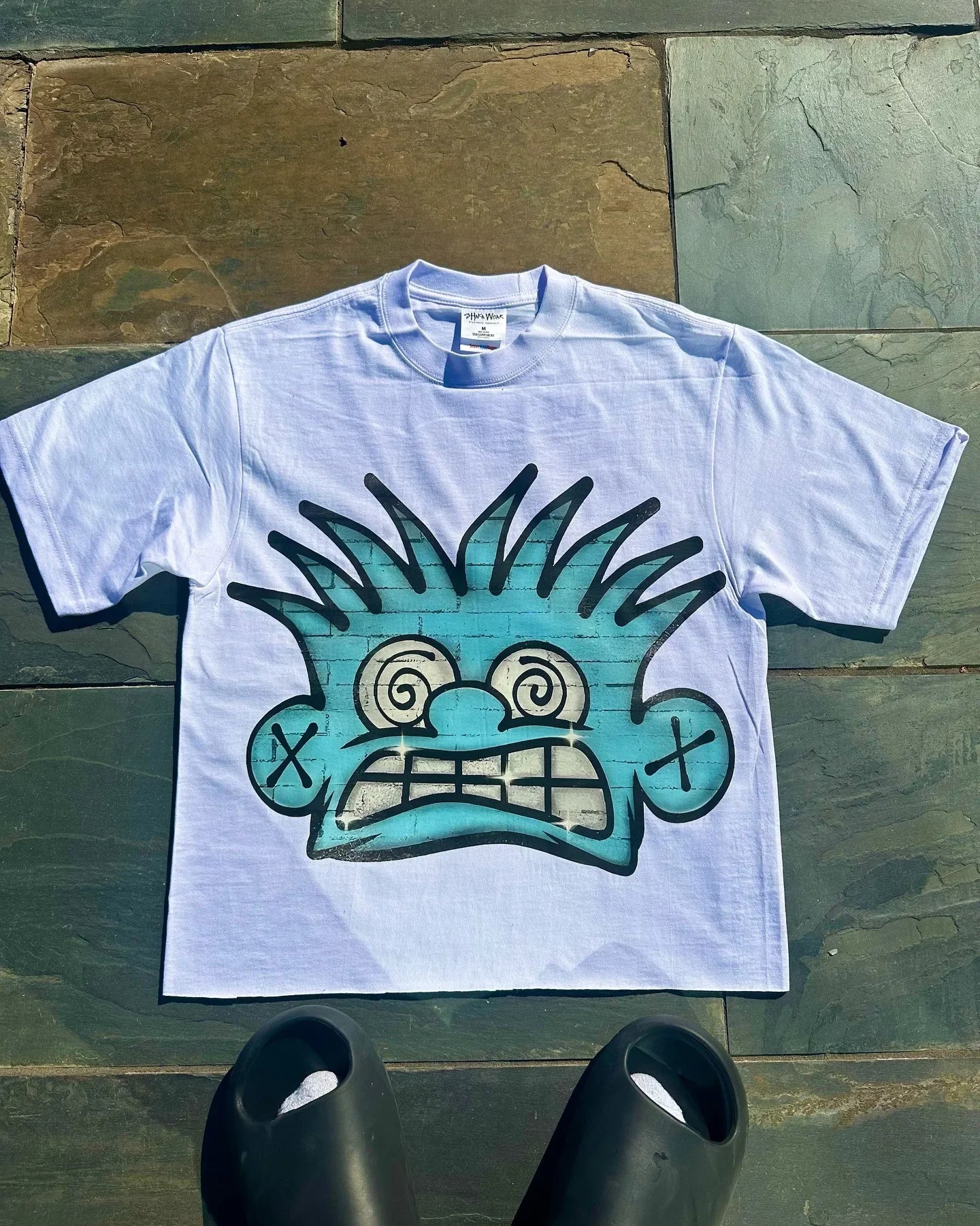 T-shirt de Algodão Solta de Moda Masculina Hip-hop de Rua com Gráficos T-shirts de Streetwear Harajuku Unissexo, Desenho Animado Americano Chique