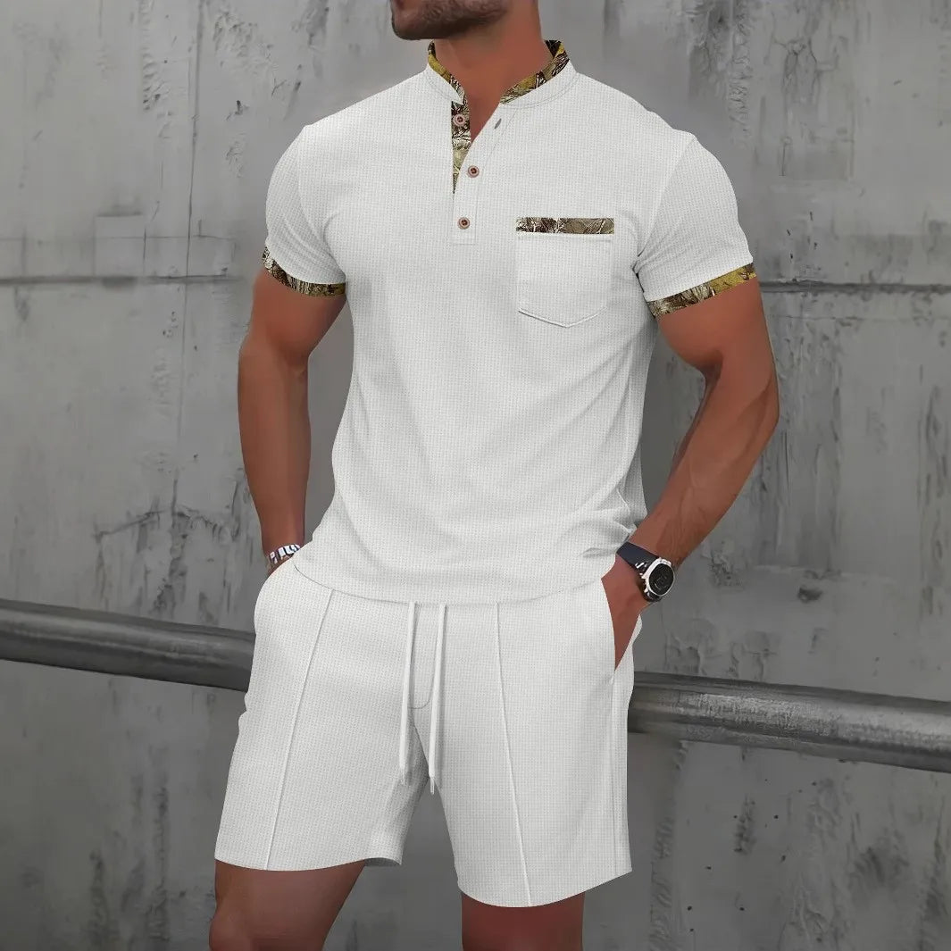 Waffle Zip-Up Polo