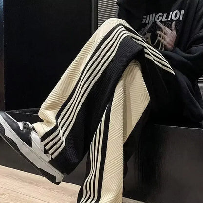 Striped Straight-Leg Sweatpants