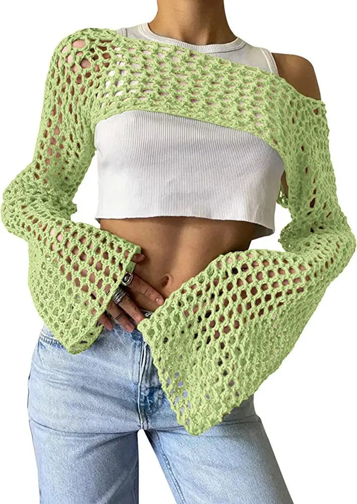 Fishnet Flare Sweater
