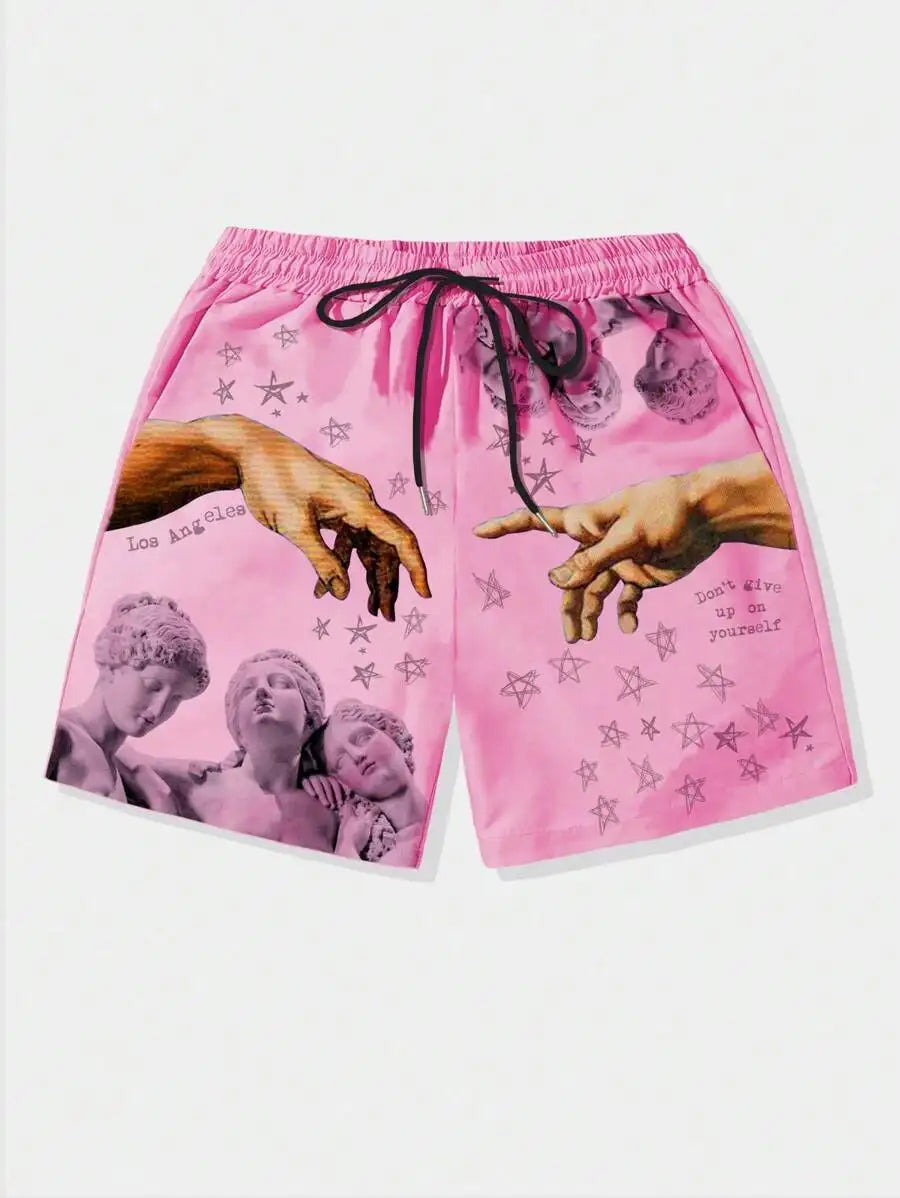 3D Sculpture Print Shorts