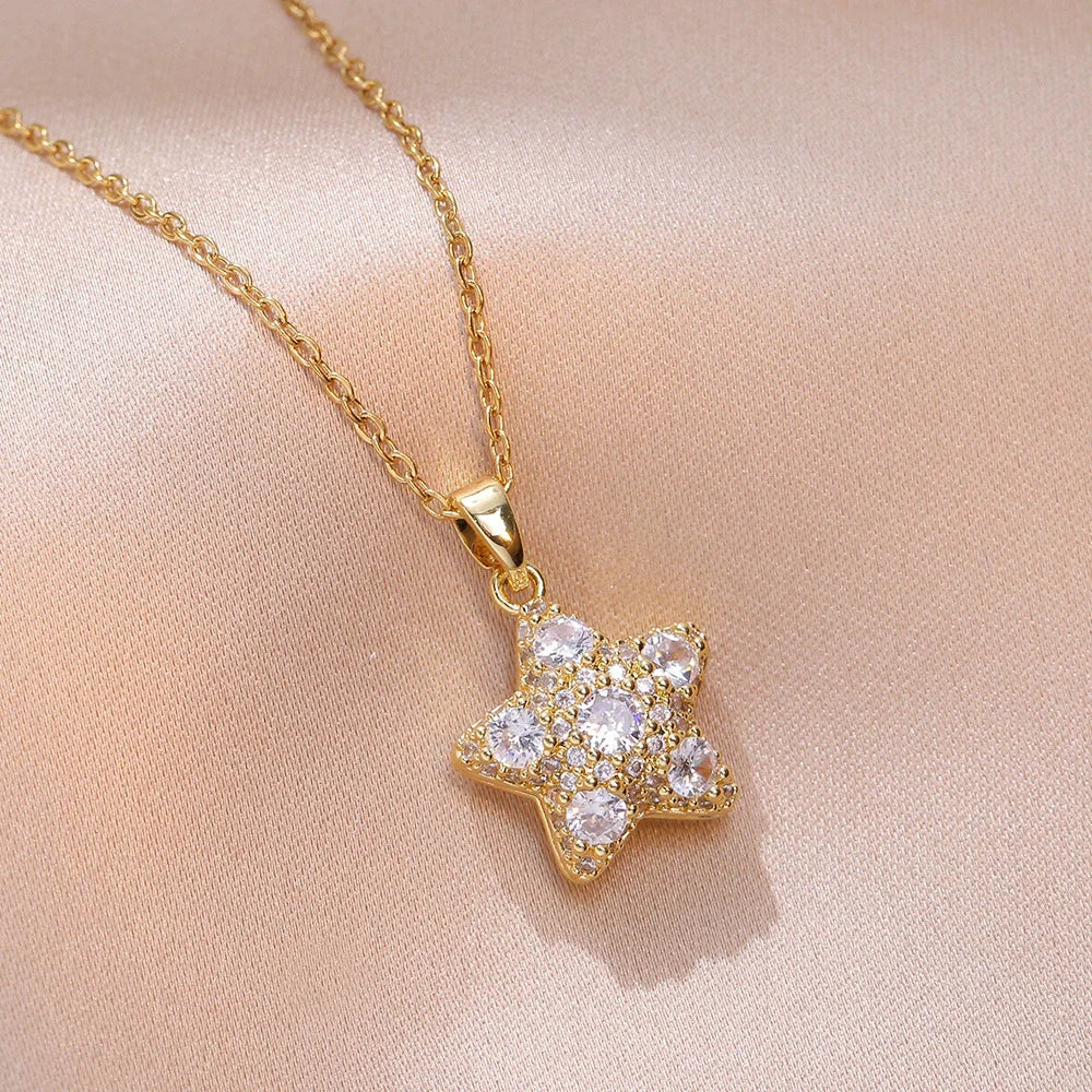 Colar Judaico Magen Estrela de David Prata Mulheres Cristal Israel Joalharia Judaica Hebraica Aço Inoxidável Hanukkah Pendentes