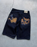 "Whales V2" Raw Denim Jorts