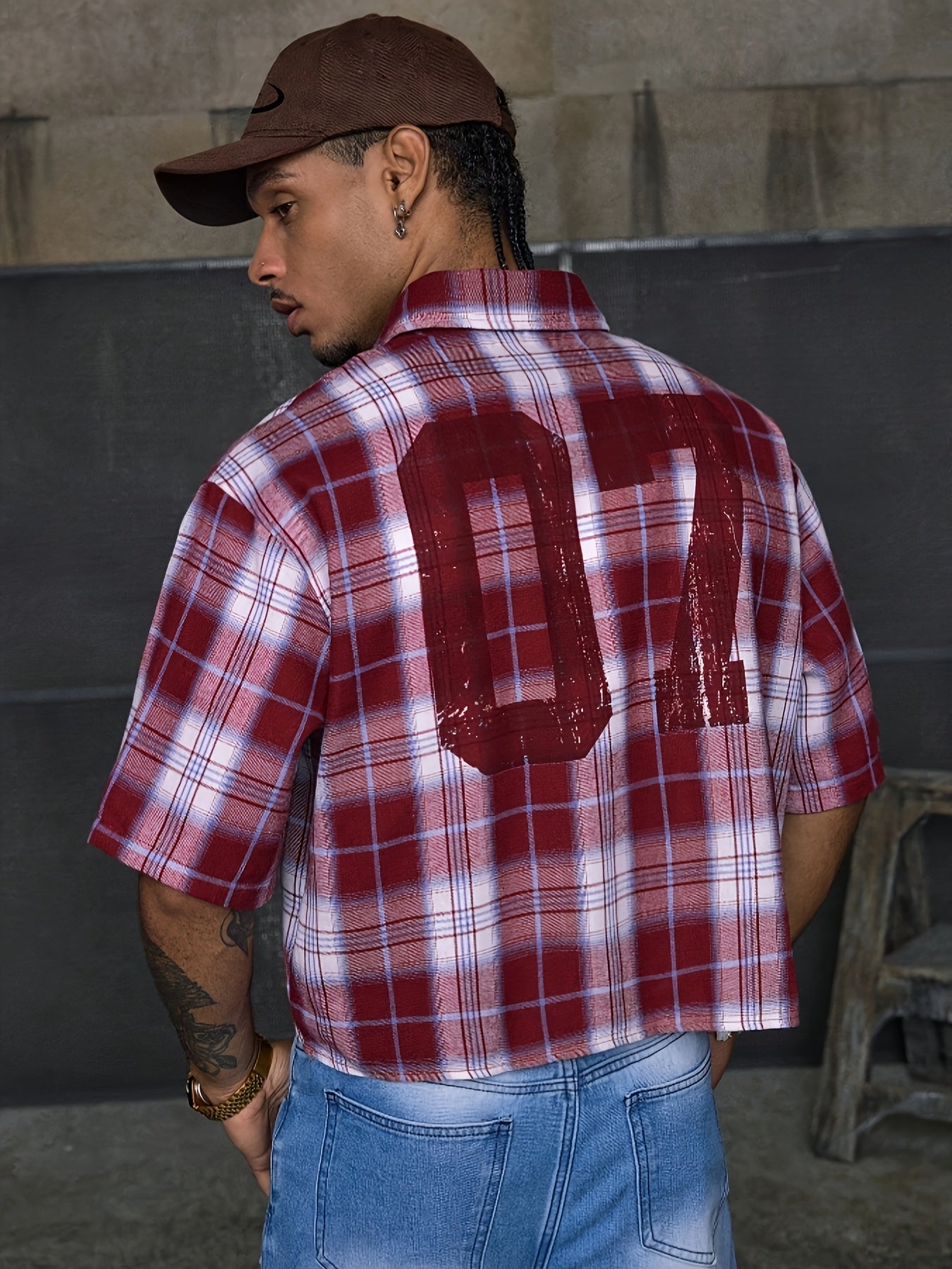 Chemise décontractée à manches courtes et imprimé patchwork, coupe ample, col à revers, plusieurs tailles pour homme