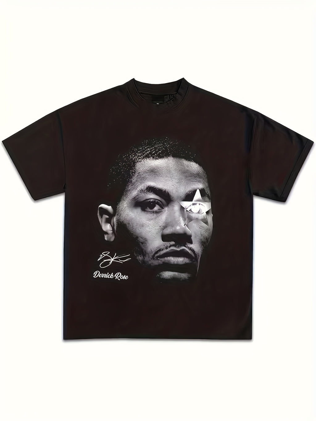 T-shirt graphique - Style rétro basketball, mélange doux et de haute qualité, coupe classique, manches courtes, imprimé sur une seule face, col rond, style basketball, Four Seasons Clothing.