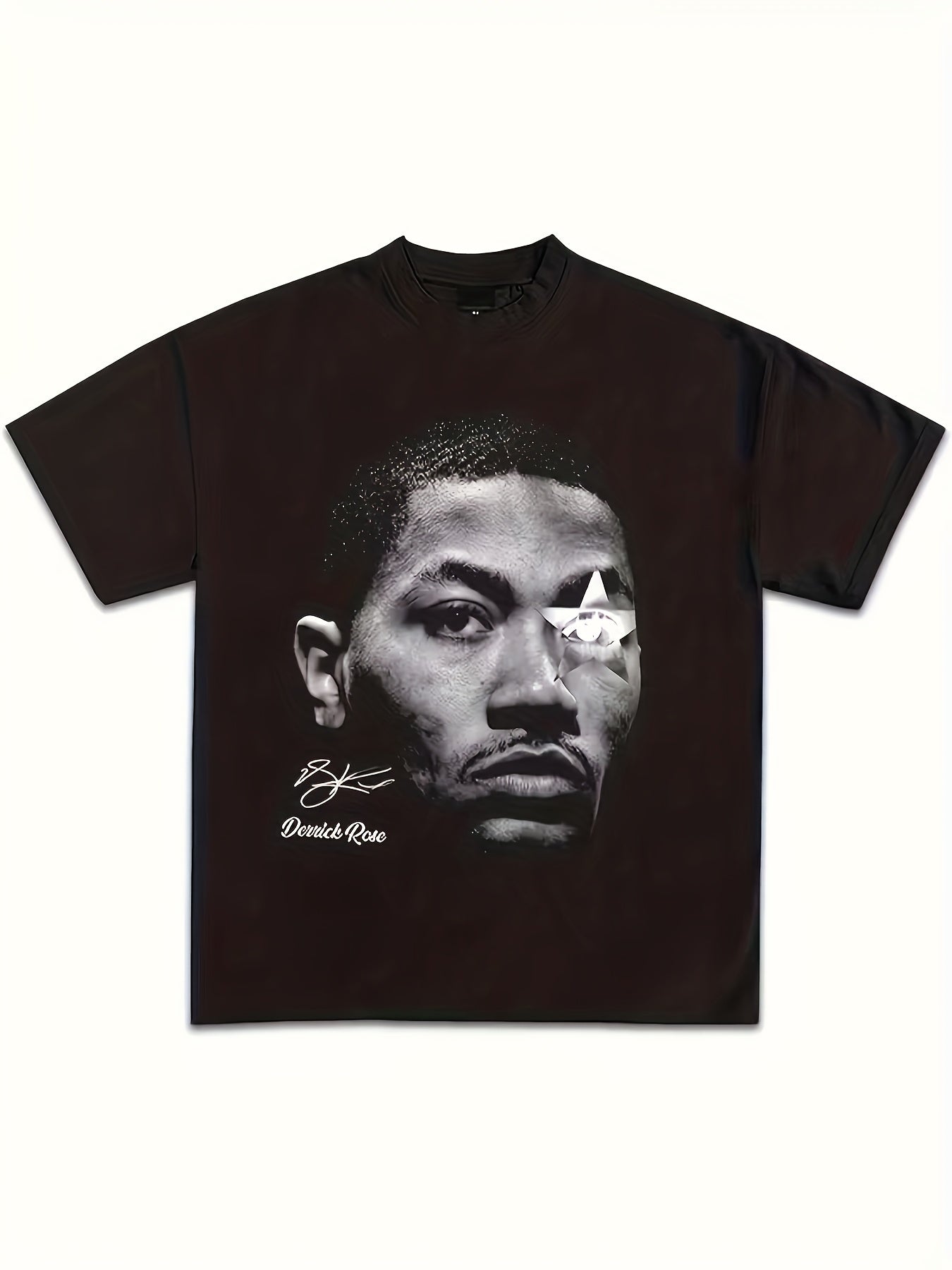 T-shirt graphique - Style rétro basketball, mélange doux et de haute qualité, coupe classique, manches courtes, imprimé sur une seule face, col rond, style basketball, Four Seasons Clothing.
