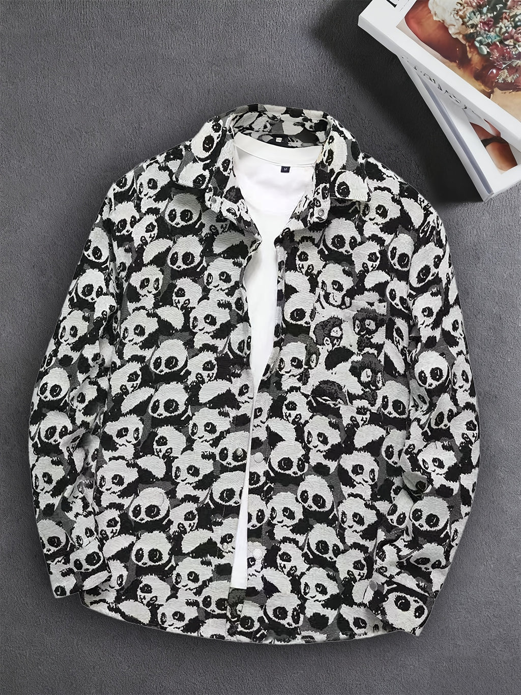Veste Chemise Homme Vintage Américaine Ours Tissé, Chemise Décontractée Tendance Haut de Gamme pour l'Automne