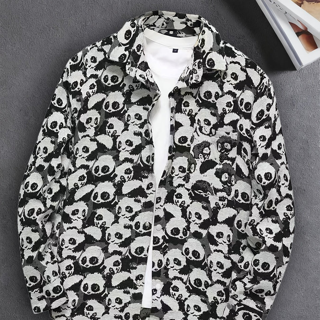 Veste Chemise Homme Vintage Américaine Ours Tissé, Chemise Décontractée Tendance Haut de Gamme pour l'Automne