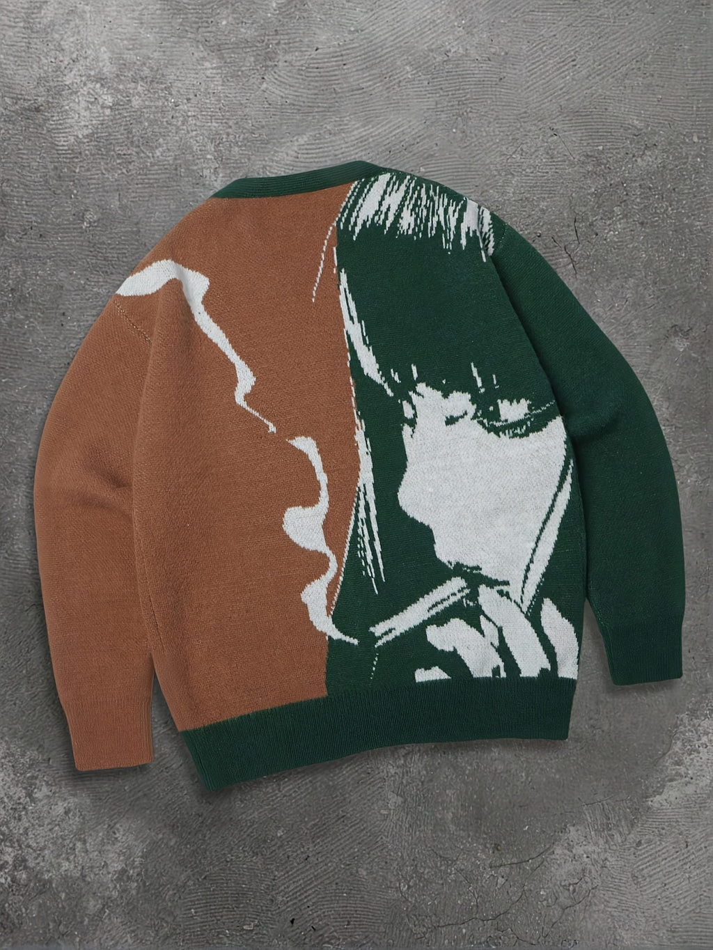 Cardigan de estilo streetwear de Nova Iorque para homem com estampado de personagens de desenhos animados, neutro, casual, largo, manga comprida, decote em V e botões, ideal para a primavera, outono e inverno.