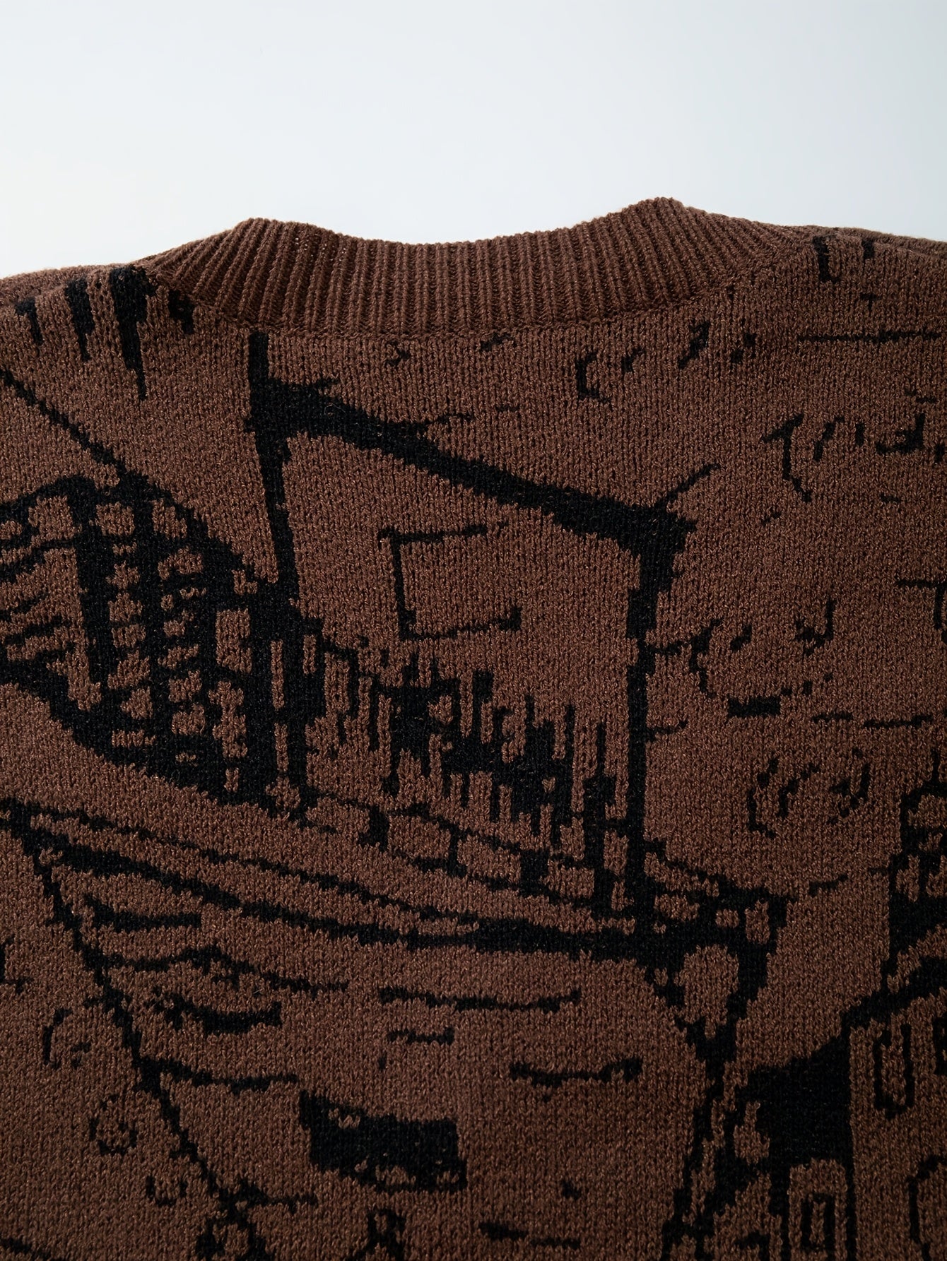 Cardigan masculino casual de malha larga com estampado vintage da Mona Lisa | Decote em V, manga comprida, outono/inverno, ANDREILEE