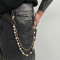 Chaîne en denim 1 pièce, petite chaîne à fleurs, style hip-hop, strass colorés, pendentif chaîne de taille, streetwear